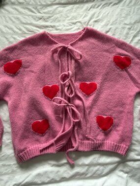 Red Heart Pink Cardigan